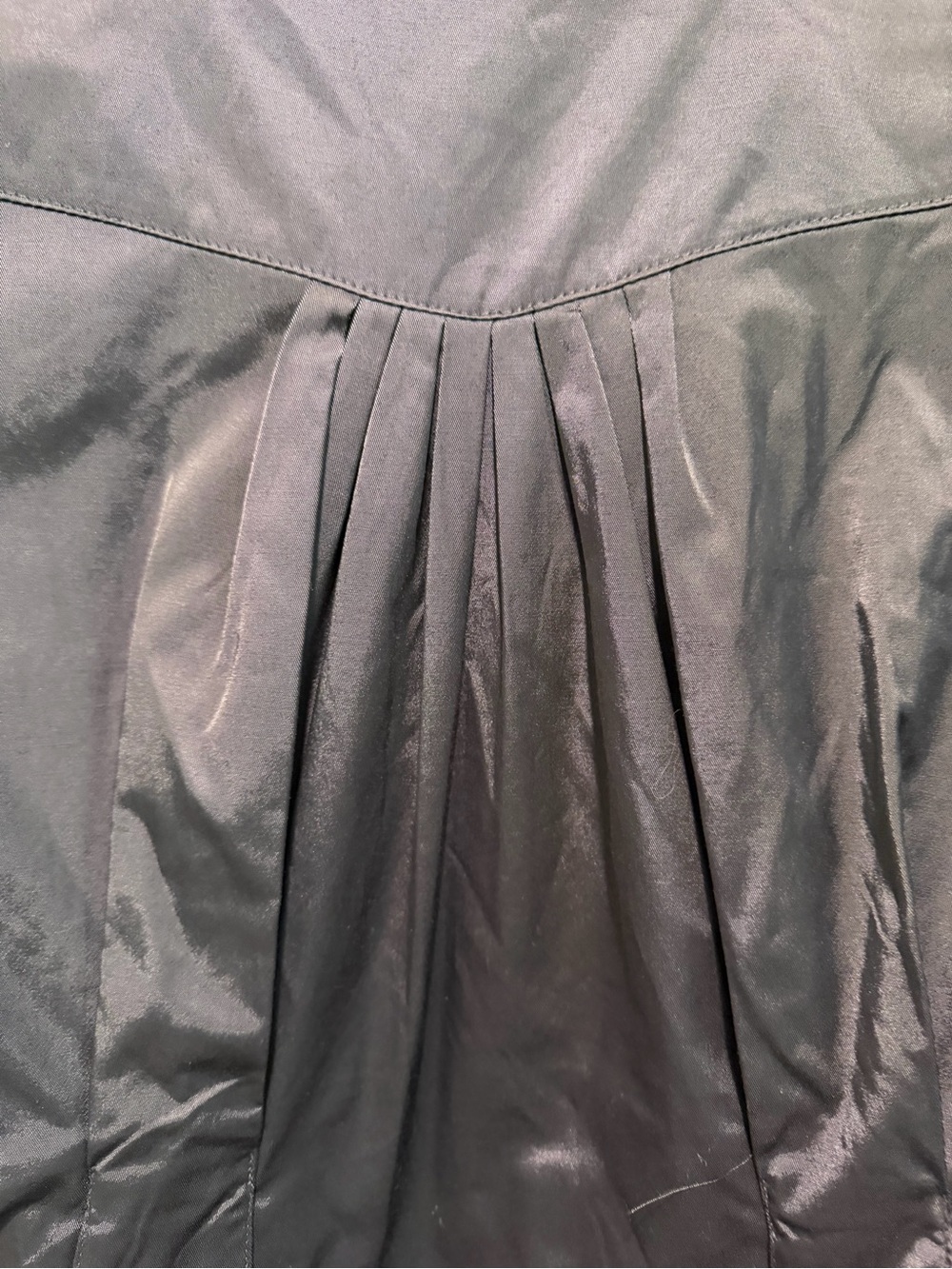 ELLE Black Satin Sheen Hooded Trench Coat Jacket Size L Lightweight Longline - Picture 7 of 9